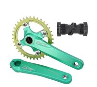 LHHL Juego De Bielas De Bicicleta BTT 170mm Integrado Hueco Platos Y Bielas 32/34/36/38T Redondo Plato Ancho Estrecho Platos Y Bielas con Eje De Pedalier(Groen,32T)