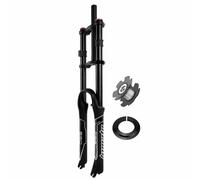 LHHL MTB Horquilla Suspensión Bicicleta Montaña DH Control Doble Hombro Amortiguador Aire Ajuste Rebote 1-1/8" Eje QR Bicicleta Ultraligera(Black,27.5 Inch)