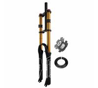 LHHL MTB Horquilla Suspensión Bicicleta Montaña DH Control Doble Hombro Amortiguador Aire Ajuste Rebote 1-1/8" Eje QR Bicicleta Ultraligera(Gold,26 Inch)