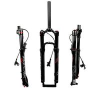 LHHL MTB Horquillas Suspensión for Bicicletas 27.5 29 Pulgadas Amortiguador Aire Freno De Disco Recto 1-1/8" Recorrido 105mm RL for XC/Am/FR(Bright Black,27.5inch)
