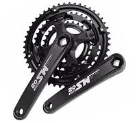 LHHL Plato Triples 28-38-48T Platos Y Bielas BTT 170mm Aleación De Aluminio Bicicleta Montaña Brazo De Manivela Plato Cono Cuadrado 6/7/8/9/10/11 Velocidad