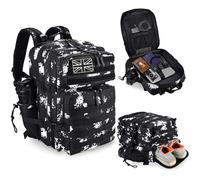 LHI Mochila táctica militar para hombres y mujeres 45L mochila impermeable grande con bolsillo para zapatos