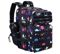 LHI Mochila táctica militar para hombres y mujeres 45L Mochila impermeable grande para la escuela, senderismo, trekking, caza - Camuflaje fluorescente