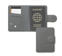 LHiDS Soporte para pasaporte de piel sintética con protección RFID, piel sintética de alta calidad, cierre de botón a presión, funda tipo cartera para pasaporte de viaje, tarjetas de embarque