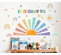 LHIUEM Calcomanías de pared con texto en inglés "It is Okay to 88.9 cm x 61.0 cm, inspiradoras afirmaciones positivas, calcomanías de pared coloridas con texto en inglés "It is Okay to