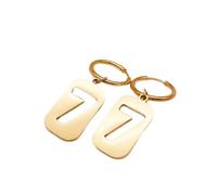 LHJHZDJC Acero de titanio que no se decolora, número 7 hueco, temperamento, diseño de nicho, aretes de acero de titanio, regalo para mujer