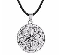 LHJHZDJC Amuleto de hacha eslava con escudo del trueno de la nostalgia para hombre, joyería gótica vikinga, collar con colgante para hacer joyas, accesorio de ropa de calle para hombres y mujeres