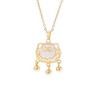 LHJHZDJC Colgante auspicioso nube paz larga vida collar mujer Douyin misma luz lujo nicho clavícula cadena regalo de cumpleaños regalo para ella