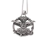 LHJHZDJC Colgante para hombre y mujer, joyería de moda vintage, celta, cuervo, vikingo, Tomahawk, collar para hombre, moderno, hip hop, punk, joyería, protector, fiesta, gran regalo para ella y él