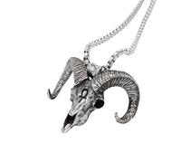 LHJHZDJC Colgante retro de cabeza de cabra egipcia, collar de cruz egipcia, joyería personal, accesorio de ropa de calle para hombres y mujeres, regalo casual