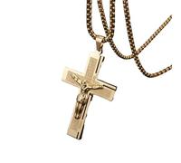 LHJHZDJC Collar clásico con colgante de cruz para hombres y mujeres, para uso diario, amuleto de moda, joyería de fe, gran regalo para ella y él