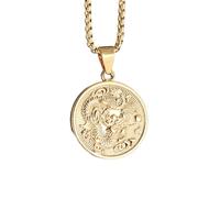 LHJHZDJC Collar clásico de dragón de moda para hombres y mujeres, dragón del zodiaco, joyería de buena suerte, accesorio de ropa de calle para hombres y mujeres, regalo casual