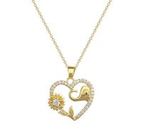 LHJHZDJC Collar clásico para hombre y mujer, collar clásico de elefante de la suerte, exquisito girasol, versátil, cadena de clavícula, regalo diario casual