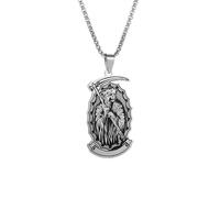 LHJHZDJC Collar con colgante de calavera de muerte sagrada para hombre y mujer, estilo retro, gótico, para uso diario, para Halloween, gran regalo para ella y él