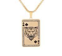 LHJHZDJC Collar con colgante de color dorado para hombres y mujeres, joyería de moda de moda de as de espadas, joyería de la suerte, diseño creativo, gran regalo para ella y él
