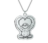 LHJHZDJC Collar con colgante de corazón con diseño de perezoso feliz para mujeres y hombres, joyería de moda, accesorio de ropa de calle para hombres y mujeres, regalo casual