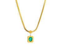 LHJHZDJC Collar con colgante de cristal cuadrado de moda para mujer, cadena de serpiente, collar de moda, exquisitos accesorios de joyería, unisex, regalo casual para el día a día, tendencia