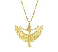 LHJHZDJC Collar con colgante de falda de danza de la diosa Isis para mujer, de peltre, joyería egipcia antigua, oculta, dios egipcios, gargantilla, collar de regalo casual para uso diario