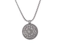LHJHZDJC Collar con colgante de flor de la vida india Om Yoga Chakra para hombre y mujer, para uso diario, collar de cadena de amuleto de mandala, joyería de gran regalo para ella y él