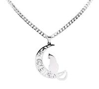 LHJHZDJC Collar con colgante de gato y luna de brujería para mujer, gargantilla hueca, joyería de fiesta, accesorio de ropa de calle para hombres y mujeres, regalo casual