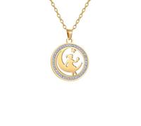 LHJHZDJC Collar con colgante de luna para mujer, diseño de flores, hada, elfo, ángel, luna, estrella, gargantilla de cadena, accesorio de ropa de calle para hombres y mujeres, regalo casual