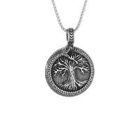 LHJHZDJC Collar con colgante retro dominante de Ouroboros envuelto alrededor del árbol de la vida, para hombre, personalizado, punk, genial, casual, joyería, accesorio de calle, para hombres y mujeres