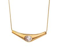 LHJHZDJC Collar curvo para mujer, diseño de nicho retro francés, ligero, lujoso, versátil, cadena de suéter, acero inoxidable, regalo para ella