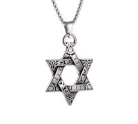 LHJHZDJC Collar de amuleto punk vintage para hombres y mujeres, para uso diario, con símbolo del judaísmo de David, joyería de Israel, gran regalo para ella y él