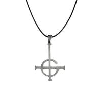 LHJHZDJC Collar de cuero con banda sin nombre de fantasma, cadena de cruz, máscara, grucifijo, joyería, regalo, accesorio para hombres y mujeres, regalo casual