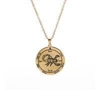 LHJHZDJC Collar de moda para mujer, diseño de la llave de Salomón, el quinto pentáculo, pentáculo, cadena vintage, amuleto de escorpión, collar con colgante, accesorio de ropa de calle para hombres y
