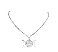 LHJHZDJC Collar de moda para mujer, diseño de luna, sol, Hekate, símbolo mágico de Strophalos Hécate, con logotipo, anillo de pin, joyería femenina, accesorio de ropa de calle para hombres y mujeres