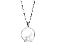 LHJHZDJC Collar de moda para mujer y hombre, diseño de lobo hueco en la colina, luna, animal, gargantilla, joyería de moda, accesorio de ropa de calle para hombres y mujeres, regalo casual