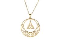 LHJHZDJC Collar de nudo irlandés celtas para hombres y mujeres, uso diario, joyería de moda, collar de cadena vintage, amuleto, gran regalo para ella y él