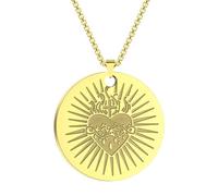 LHJHZDJC Collar de oro para hombre, collar de corazón sagrado de 14 quilates, colgante de corazón sagrado con dije de corazón sagrado, regalo para ella