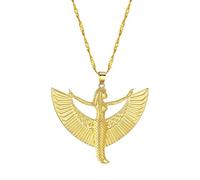 LHJHZDJC Collar para hombre, accesorios de moda, falda de baile, collar de diosa Isis, para mujer, peltre, joyería egipcia antigua, oculta, dios egipcio, gargantilla, collar de regalo casual para uso
