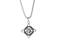 LHJHZDJC Collar para hombre, clásico irlandés celta nudo luna, diosa, collar para mujer, joyería punk, amuleto de piedra de bruja, el mejor regalo para ella