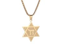 LHJHZDJC Collar para hombre, colgante de estrella de David, amuleto de estrella de seis puntas, collar de Salomón para hombres y mujeres, joyería de día festivo, regalo casual diario tendencia