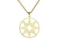 LHJHZDJC Collar para hombre, collar de octagrama, estrella de Ishtar Inanna, diosa asiria, colgante de mitología griega antigua, joyería para mujer, regalo casual diario