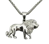 LHJHZDJC Collar para hombre, diseño retro de bestia dominante, león dorado, collar con colgante de animal para hombre, joyería personalizada de hip hop, el mejor regalo para ella, colgante de acero