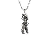 LHJHZDJC Collar para hombre, diseño retro de motocicleta, con colgante de vaquero, hombres y mujeres, accesorios de hip hop, rock, joyería, el mejor regalo para ella, colgante de acero inoxidable
