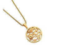 LHJHZDJC Collar para hombre, estilo étnico retro, medalla de dragón doble, collar con colgante de amuleto de la suerte, el mejor regalo para ella, colgante de acero inoxidable