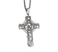 LHJHZDJC Collar para hombre, exquisito collar con colgante de cruz eucarística cristiana para hombres y mujeres, joyería católica del Espíritu Santo, el mejor regalo para ella