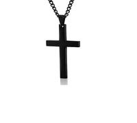 LHJHZDJC Collar para hombre y mujer, collar con colgante de cruz vintage, collares de zinc, estilo punk, clásico, cadena negra, gargantilla para hombres y mujeres, joyería para uso diario, regalo