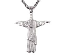 LHJHZDJC Collar para hombres y mujeres, collares de Redentor para hombre, color dorado, negro, Brasil, Río de Janeiro, estatua del colgante, regalo casual diario