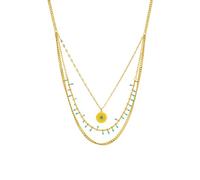 LHJHZDJC Collar para hombres y mujeres. Este collar dorado con un colgante de tres anillos es adecuado para que las mujeres lo usen y es un gran regalo. Regalo casual diario