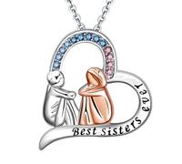 LHJHZDJC Collar para hombres y mujeres, joyería para mujeres, hermanas, alfabeto, corazón, collar para mujer, colgante de cadena de cristal, día de San Valentín, moda, amiga, hermana, regalo diario