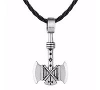 LHJHZDJC Collar unisex con colgante de hacha de batalla vikinga, ajustable, cordón negro, collar gótico para hombre, estilo punk de vapor, moda, diario, casual, regalo tendencia