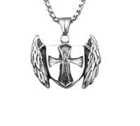 LHJHZDJC Collar unisex con escudo cruzado para hombre, cadena punk, para novio, joyería masculina, regalo de moda, accesorio de ropa de calle para hombres y mujeres, regalo casual