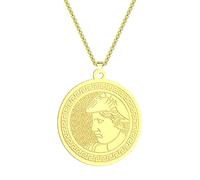 LHJHZDJC Collar unisex para hombre, colgante de Alejandro Magno hecho a mano, collar de moneda griega antigua, colgante de tetradrachmon griego antiguo, joyería para uso diario, casual, tendencia de