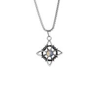 LHJHZDJC Collar vintage para hombre y mujer, diseño de nudo celta de brujería, triple luna, diosa, collar de piedra natural, amuleto de bruja, gran regalo para ella y él